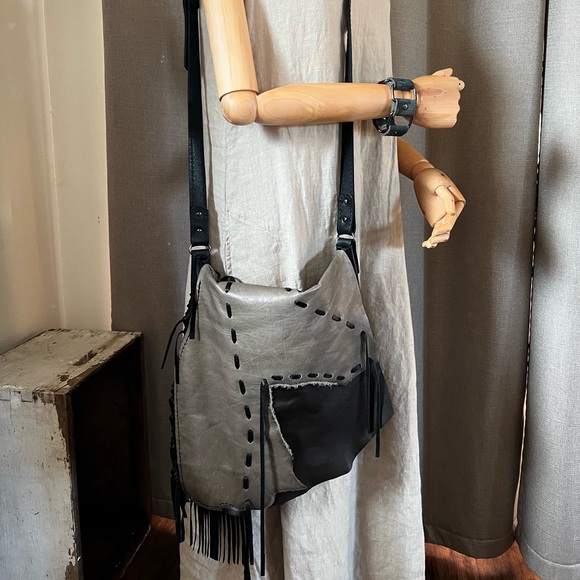 Handmade Leather Messenger Bag with Fringe - Picture 8 of 10